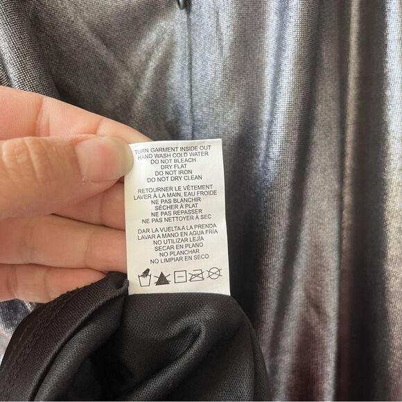 Jump Apparel Metallic Wrap Mini Dress Size 7/8 - Picture 5 of 10